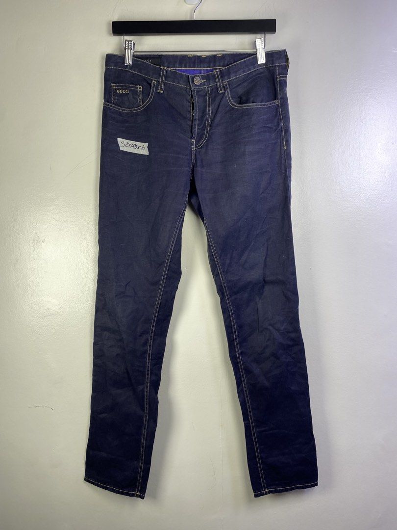 Gucci Dark Wash Denim Jeans (Category: Jeans) located in Manila. Submitted by declutterpromax (Listing ID 1464603412, Image 1). Description: - Authentic Gucci dark wash denim jeans - Classic five-pocket styling - Straight leg fit - Made in Italy - Perfect staple piece for your wardrobe - Please check photos for condition details.