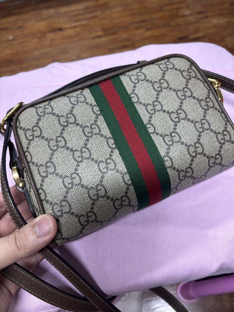 Gucci Mini Ophidia (Category: Luxury Bags & Wallets) located in Makati City. Submitted by tp8904 (Listing ID 1464692731, Image 3). Description: Gucci Mini Ophidia GG Supreme Crossbody Bag A classic and iconic Gucci piece in the signature GG Supreme canvas. • Mini Ophidia Crossbody • GG Supreme canvas • Signature Gucci Web detail • Double G hardware • Approx. 18 × 14 × 5.5 cm • Compact, unisex & easy to style Perfect for everyday essentials withou