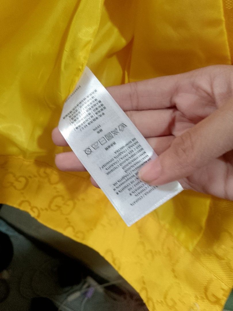 Gucci Yellow Monogram Jacket (Category: Coats, Jackets and Outerwear) located in Manila. Submitted by bengluxury (Listing ID 1464579533, Image 3). Description: - Authentic yellow Gucci jacket - All-over GG monogram pattern - Button-up front closure - Two front pockets with button closure - Perfect statement piece for any outfit.