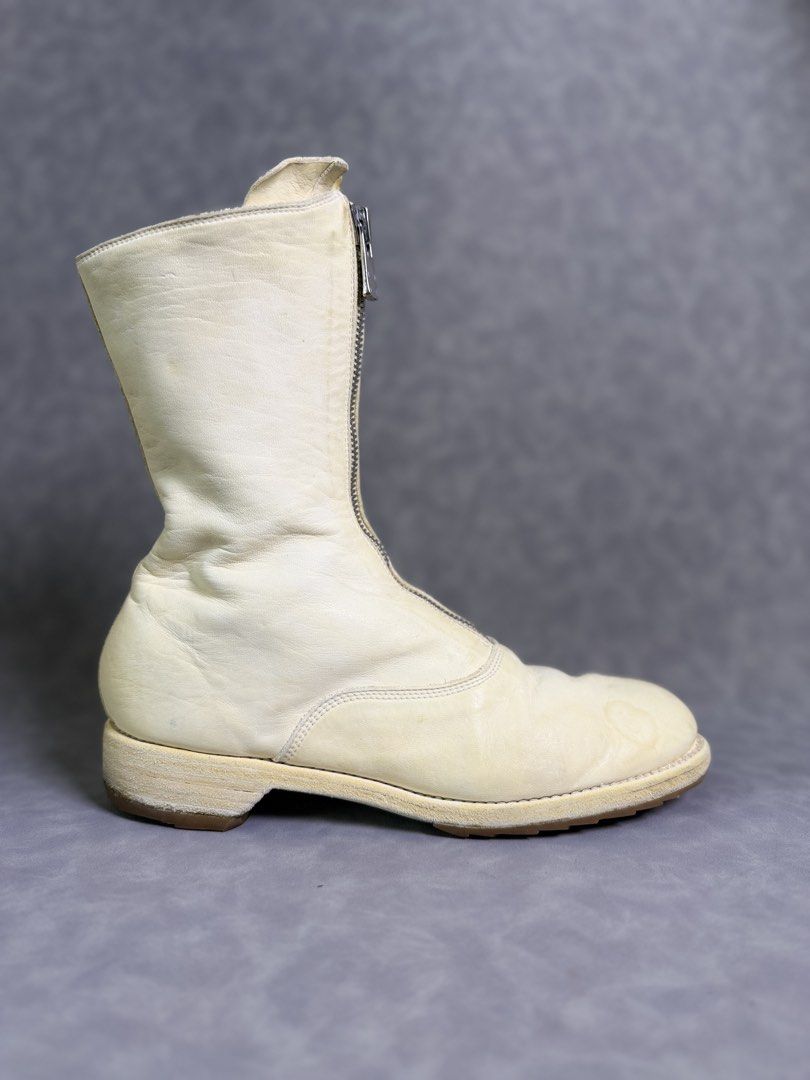Guidi 310 Front-zip Soft Horse Leather Boots (Category: Boots) located in Baguio. Submitted by justinooaah (Listing ID 1464764498, Image 2). Description: FOR SALE ONLY Sz 39 IT/EU on tag Used Condition Several signs of wear (creases, leather patina, stains) Pre-installed with Vibram Guidi fish-scale rubber sole protectors Pair only (No OG box, no inclusions) Location: Baguio City.