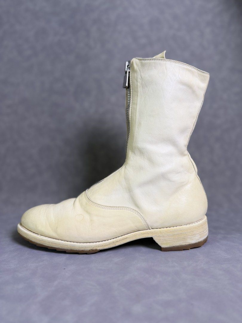 Guidi 310 Front-zip Soft Horse Leather Boots (Category: Boots) located in Baguio. Submitted by justinooaah (Listing ID 1464764498, Image 3). Description: FOR SALE ONLY Sz 39 IT/EU on tag Used Condition Several signs of wear (creases, leather patina, stains) Pre-installed with Vibram Guidi fish-scale rubber sole protectors Pair only (No OG box, no inclusions) Location: Baguio City.