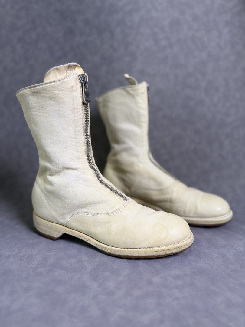 Guidi 310 Front-zip Soft Horse Leather Boots (Category: Boots) located in Baguio. Submitted by justinooaah (Listing ID 1464764498, Image 1). Description: FOR SALE ONLY Sz 39 IT/EU on tag Used Condition Several signs of wear (creases, leather patina, stains) Pre-installed with Vibram Guidi fish-scale rubber sole protectors Pair only (No OG box, no inclusions) Location: Baguio City.