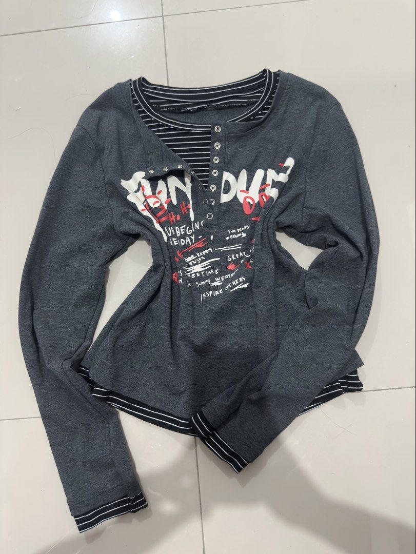 Henley Top (Category: Longsleeves) located in Bulacan. Submitted by styl4r (Listing ID 1464691111, Image 1). Description: s-m.