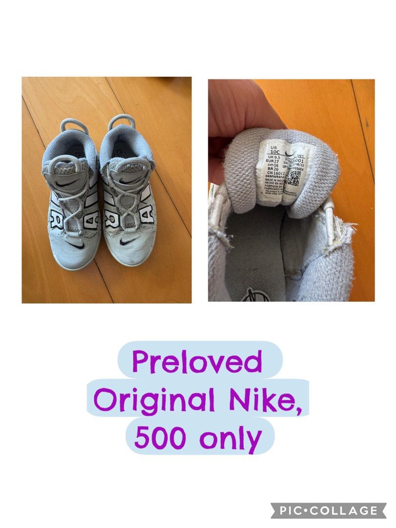 High cut air boys shoes (Category: Babies & Kids Fashion) located in Taguig. Submitted by cherubimnyk (Listing ID 1464662280, Image 1). Description: Original Nike shoes. High cut. Tight fit. Please check picture for exact sizing. Maybe around 3-4yo..