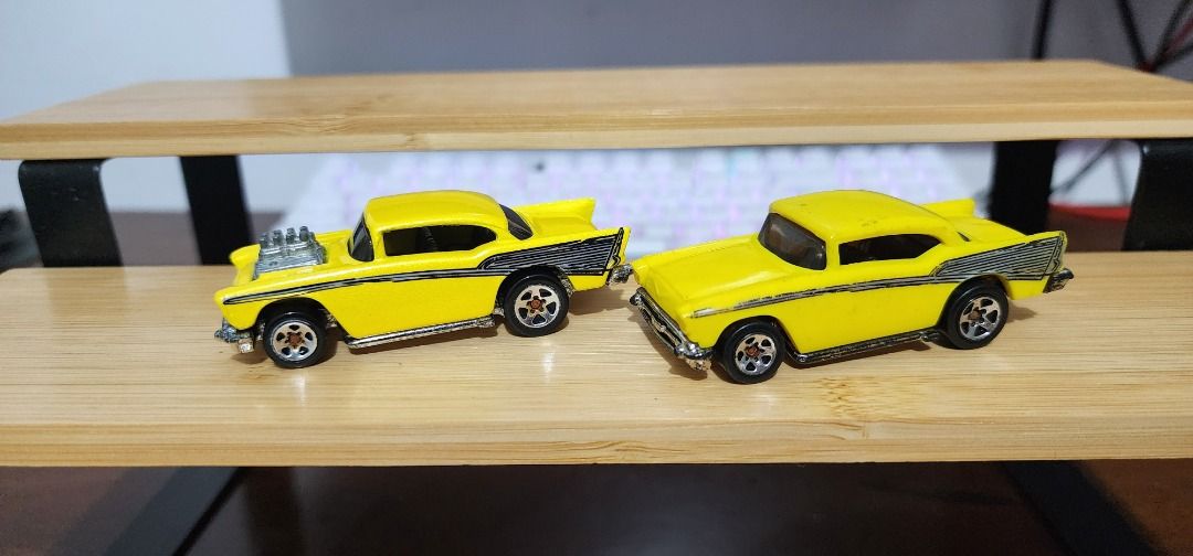 Hot wheels 57 chevy yellow engine variants (Category: Vehicle & Diecast Models) located in Mandaluyong City. Submitted by kinsenas (Listing ID 1464705035, Image 1). Description: Hot wheels 57 chevy yellow engine variants 500 set HTF engine variation MOP: Gcash MOD: J&T, Lalamove Mandaluyong area.