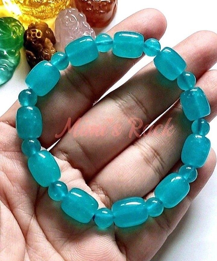 Icy Amazonite Barrel Design Natural Stone Bracelet (Category: Bracelets) located in Taguig. Submitted by mimisrack (Listing ID 1464728021, Image 1). Description: 🩵A refreshing and elegant piece that radiates calm, balance, and soft natural beauty. -Soft blue-green tones - calming, fresh, and easy to style -Often associated with balance, soothing energy, and emotional harmony -A graceful bracelet that brings peaceful energy and icy elegance to yo