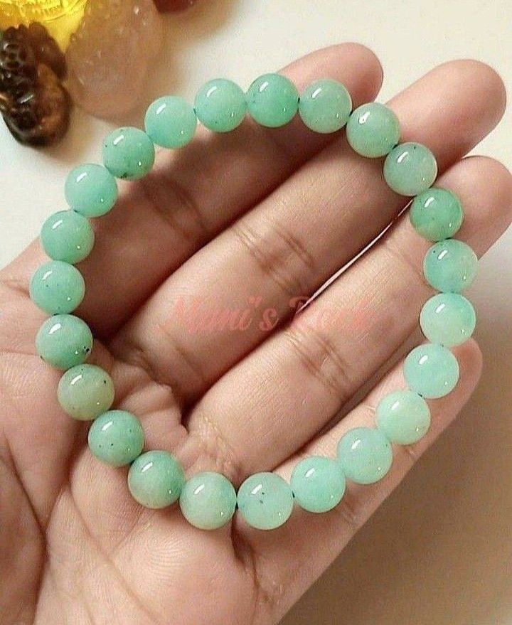 Icy Amazonite Natural Stone Bracelet Round 8mm (Category: Bracelets) located in Taguig. Submitted by mimisrack (Listing ID 1464703617, Image 1). Description: 🩵A refreshing and calming piece with soft icy tones and natural elegance. -Often associated with calm energy, balance, and emotional harmony -A graceful bracelet that brings peaceful vibes and cool natural beauty to your everyday style 🧿 Bead size: 8mm 💎Gems & crystals are energized and c