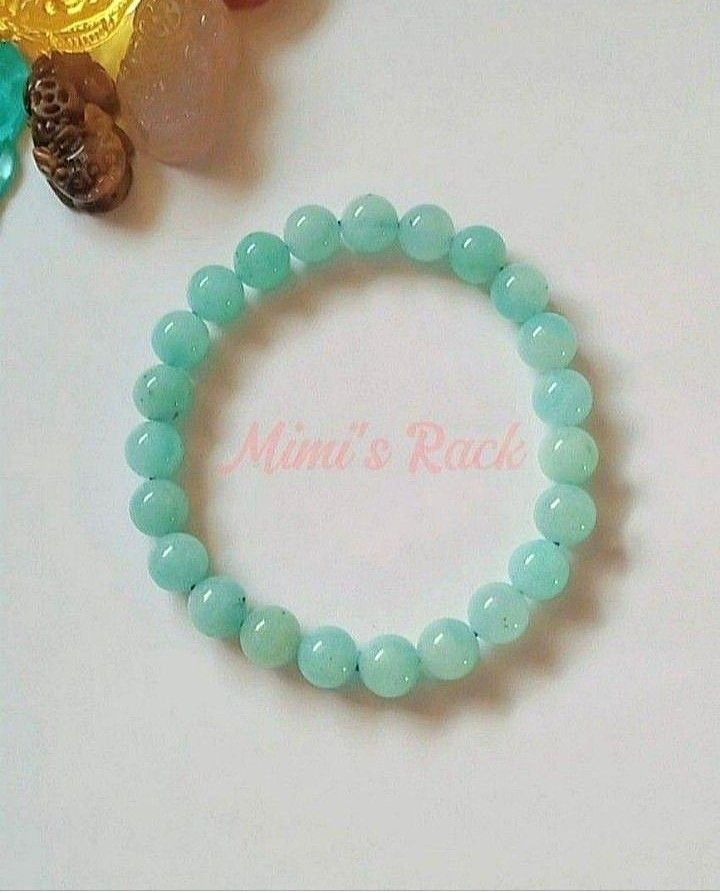 Icy Amazonite Natural Stone Bracelet Round 8mm (Category: Bracelets) located in Taguig. Submitted by mimisrack (Listing ID 1464703617, Image 2). Description: 🩵A refreshing and calming piece with soft icy tones and natural elegance. -Often associated with calm energy, balance, and emotional harmony -A graceful bracelet that brings peaceful vibes and cool natural beauty to your everyday style 🧿 Bead size: 8mm 💎Gems & crystals are energized and c