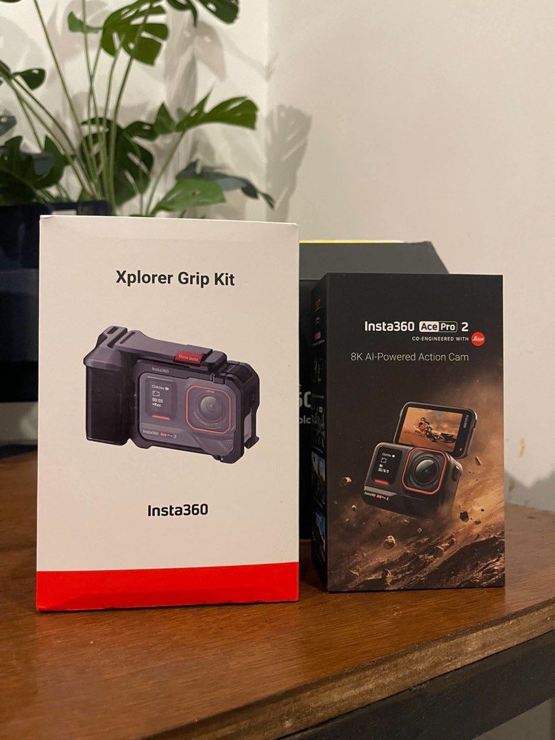 Insta360 Ace Pro 2 Xplorer Grip Kit (Category: Video Cameras) located in Kalibo. Submitted by gneiss2002 (Listing ID 1464702804, Image 1). Description: - Item: Insta360 Ace Pro 2 8K AI-powered action camera with Tilta Xplorer Grip Kit - Inclusion: Original boxes, protective metal cage with hand grip, and black braided wrist strap - Condition: Great setup, screen fully active (shown at 4K/60 settings) - Perfect for: Vlogging, travel, and high-acti