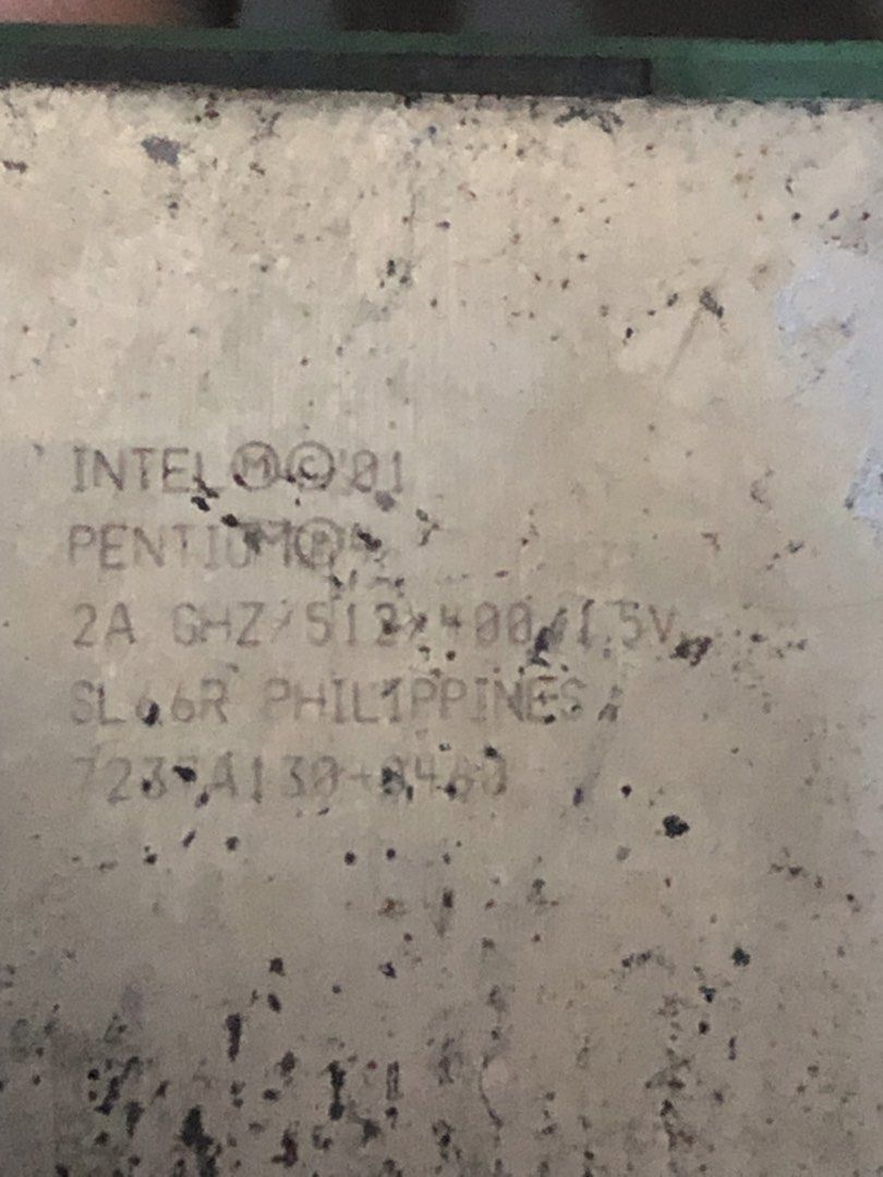 Intel Pentium 4 2.0 GHz SL6R CPU Processor (Category: Computer Parts) located in Manila. Submitted by yegoo751 (Listing ID 1464677593, Image 1). Description: - Intel Pentium 4 Processor - Speed: 2.0 GHz - Cache: 512KB - Voltage: 1.5V - Model: SL6R - Made in the Philippines - Pins are intact - Selling as is.