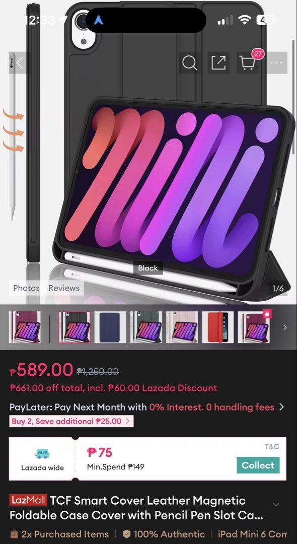iPad Mini 6/7 Case - Trifold & Magnetic (Category: Cases & Sleeves) located in Manila. Submitted by alguims (Listing ID 1464743735, Image 1). Description: Used for only a few days Rfs:Bought Spigen case .