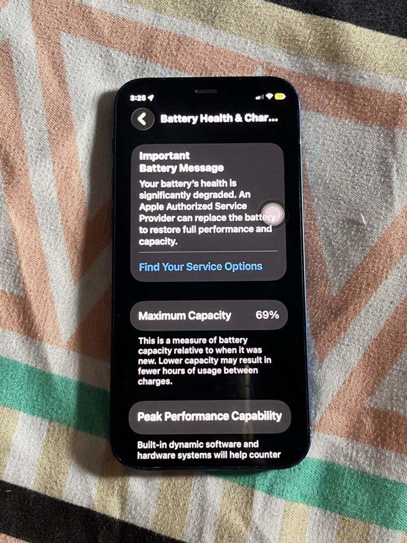 Iphone 12 Mini (Category: iPhone 12 Series) located in Manila. Submitted by warmwater_4b3a24 (Listing ID 1464635284, Image 2). Description: Charging port not working With free 5000mAH powerbank.