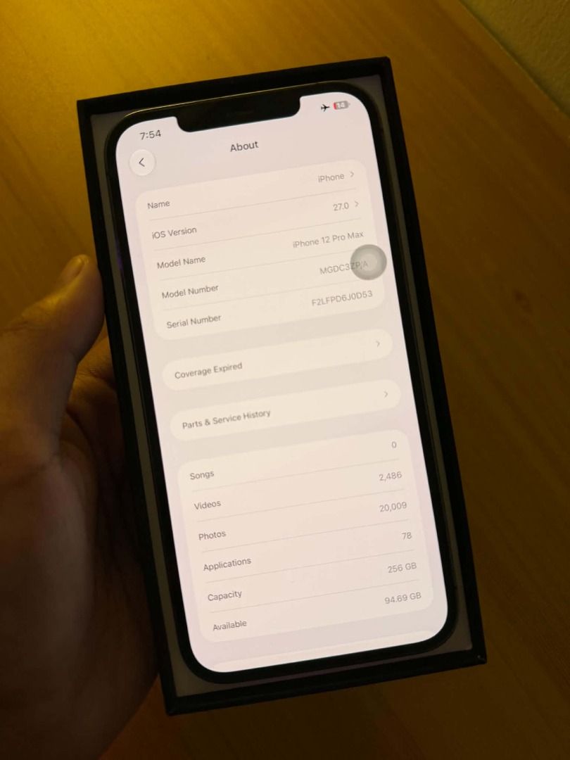 iPhone 12 Pro Max (256GB, Graphite) (Category: iPhone 12 Series) located in Manila. Submitted by uryeyeng (Listing ID 1464571820, Image 3). Description: For sale! iPhone 12 Pro Max (256GB, Graphite) = P14,999 - Factory Unlocked - 76% Battery Health - Updated to iOS 27 - With Original Box, same IMEI - Free Protective Cases Minor sratch lang sa lower part ng screen. Very presentable pa din! 🙂 Meet up: Dunkin Donut Phil Arena / WalterMart Sta.Maria