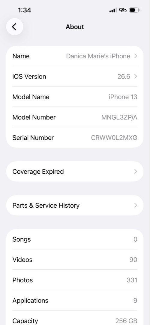 Iphone 13 256GB (Category: iPhone 13 Series) located in Cainta. Submitted by nicaaamarie (Listing ID 1464647450, Image 2). Description: FOR SALE IPHONE 13 256GB Price: ₱16,000 FIXED Presyong 128GB lang! Sulit na for 256GB storage. ✨ Details: • 256GB Storage • Factory Unlocked (FU) • ZP/A Variant • All functions working • Complete package Newly replaced battey • Minor dents 💯 All working — ready to use! .