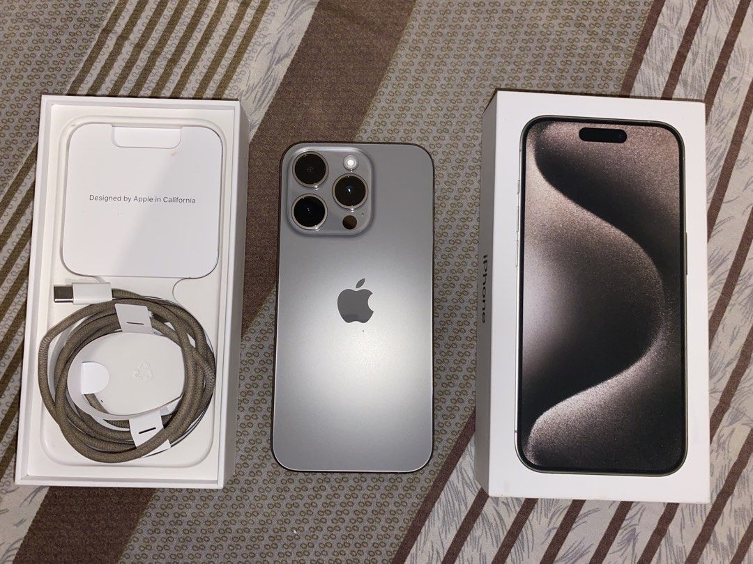 iPhone 15 Pro (Category: iPhone 15 Series) located in Paranaque City. Submitted by jaspquim (Listing ID 1464688897, Image 2). Description: For Sale Only iPhone 15 Pro 256 GB | Natural Titanium Smart locked No issue/dents, all parts/button working and very good condition, no history of repairs Battery health: 81% (normal peak performance) Updated to latest iOS 27, supports Apple Intelligence and Siri AI Inclusion: original charger cord, original b