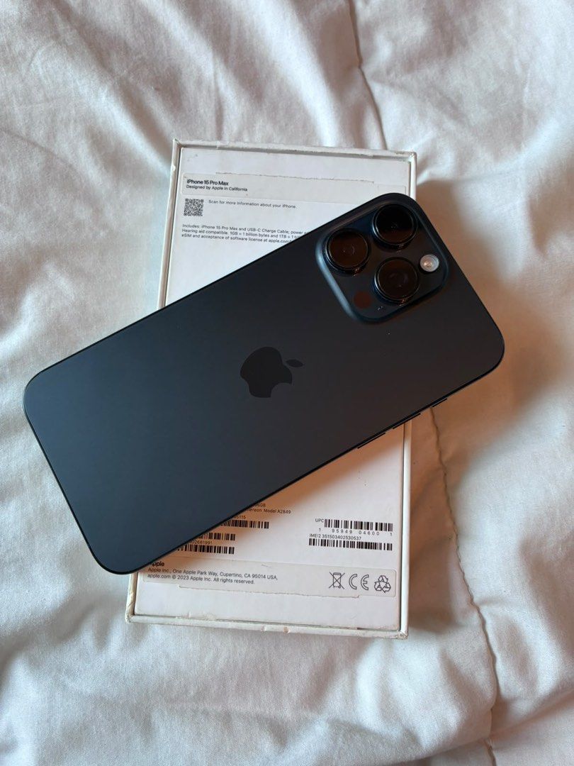 iPhone 15 promax (Category: iPhone 15 Series) located in Caloocan City. Submitted by rhian_841 (Listing ID 1464621009, Image 1). Description: FOR SALE — iPhone 15 Pro Max 256GB 🇺🇸 📱 iPhone 15 Pro Max 💾 256GB 🇺🇸 US Variant — eSIM only 🔋 Battery Health: 77% ✨ All original parts ❌ Never opened / no repair history ✅ Face ID working ✅ True Tone working ✅ Everything working properly 📦 Original box 🔌 Original USB-C cable included 💰 Selling Pri