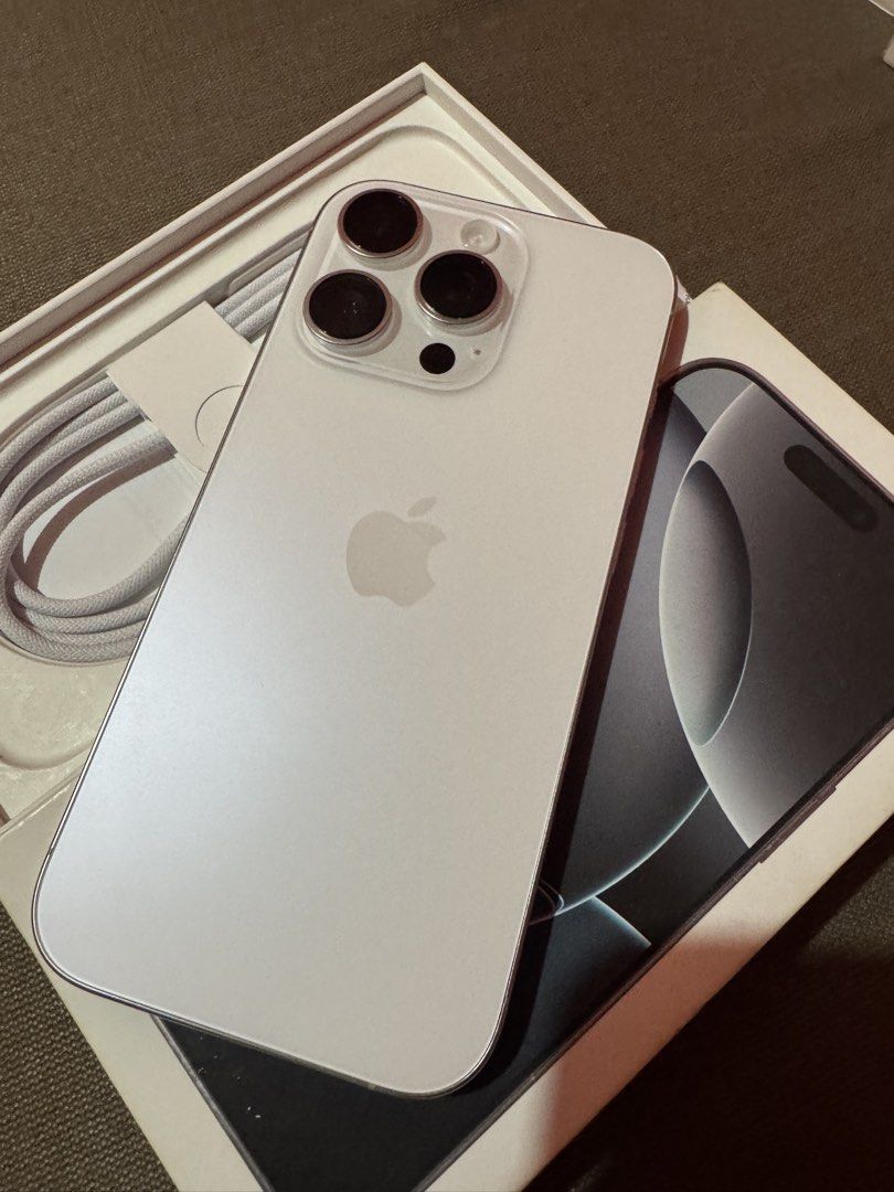 iPhone 16 pro 128gb - White (Category: iPhone 16 Series) located in Manila. Submitted by raychael19 (Listing ID 1464739222, Image 1). Description: Looking for individual buyers or iPhone resellers. 📱 iPhone Details: • Battery Health: 100% • Cycle Count: 0-20 • Factory Unlocked / Openline • Local Variant / NTC Approved • Prepaid phone(not Postpaid or Globe locked) ✅ No issues ✅ No scratches ✅ 7-day replacement warranty if found defective 📦 Compl