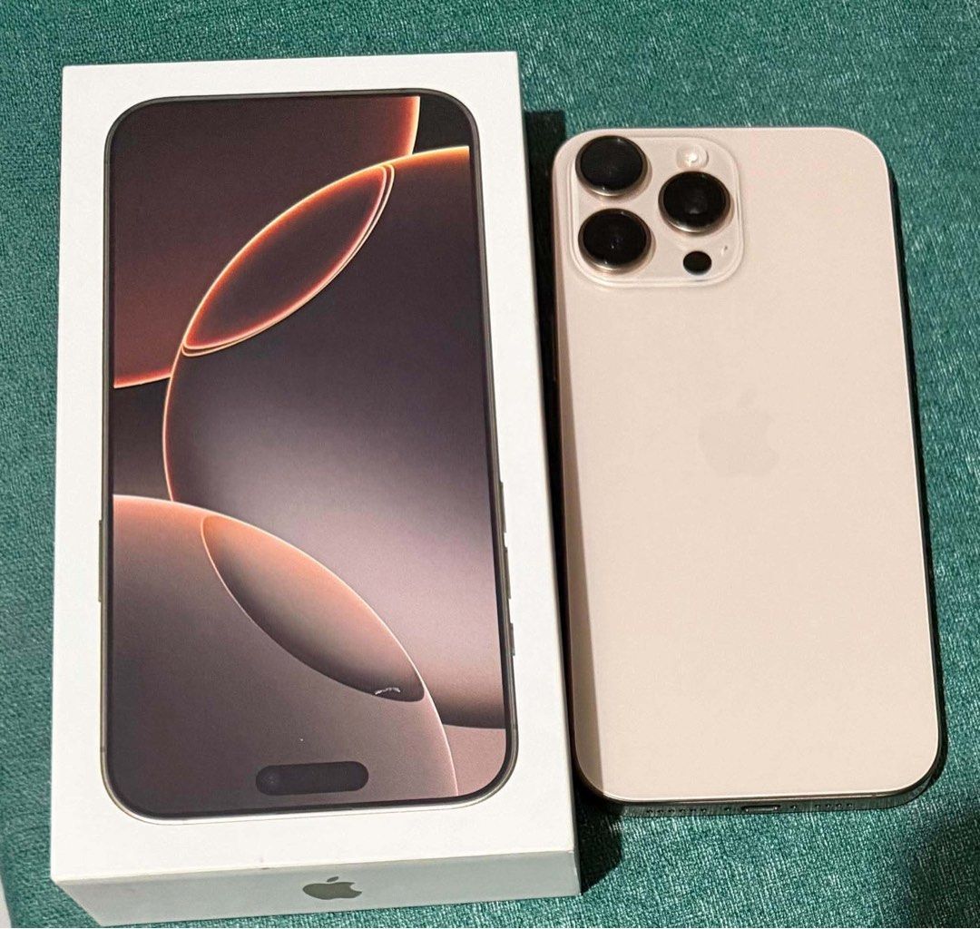 Iphone 16 PRO MAX 256gb (Category: iPhone 16 Series) located in Manila. Submitted by mrsteng16 (Listing ID 1464662701, Image 1). Description: RUSH SALE ‼️ IPHONE 16 PRO MAX Desert Titanium5G 256GB (OPENLINE) ✅FACTORY UNLOCK ✅ Truetone working ✅ Face ID working ✅ 94% Health battery ✅ All original parts ✅ No icloud issues ✅ No scratches Inclusions: ✅ Unit ✅ Original box w/ same IMEI (sim ejector & sticker) ✅ Original cord ✅ 3 cases 📍Circuit Makati