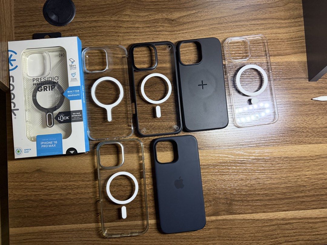 Iphone 16 Pro Max Cases (Category: Cases & Sleeves) located in Quezon City. Submitted by nicoandjujie (Listing ID 1464596023, Image 1). Description: For sale Iphone 16 Pro Max Cases: Orig Speck Presidio Perfect-Clear Grip: 1,000 nego Orig Apple Silicone Case: 1,000 nego Orig Momax Case: 500 each nego Orig SlimCase: 1,000 nego Orig Cygnett: 500 nego Orig Moft Snap Invisible Case: 700 nego Take all for 4,000.