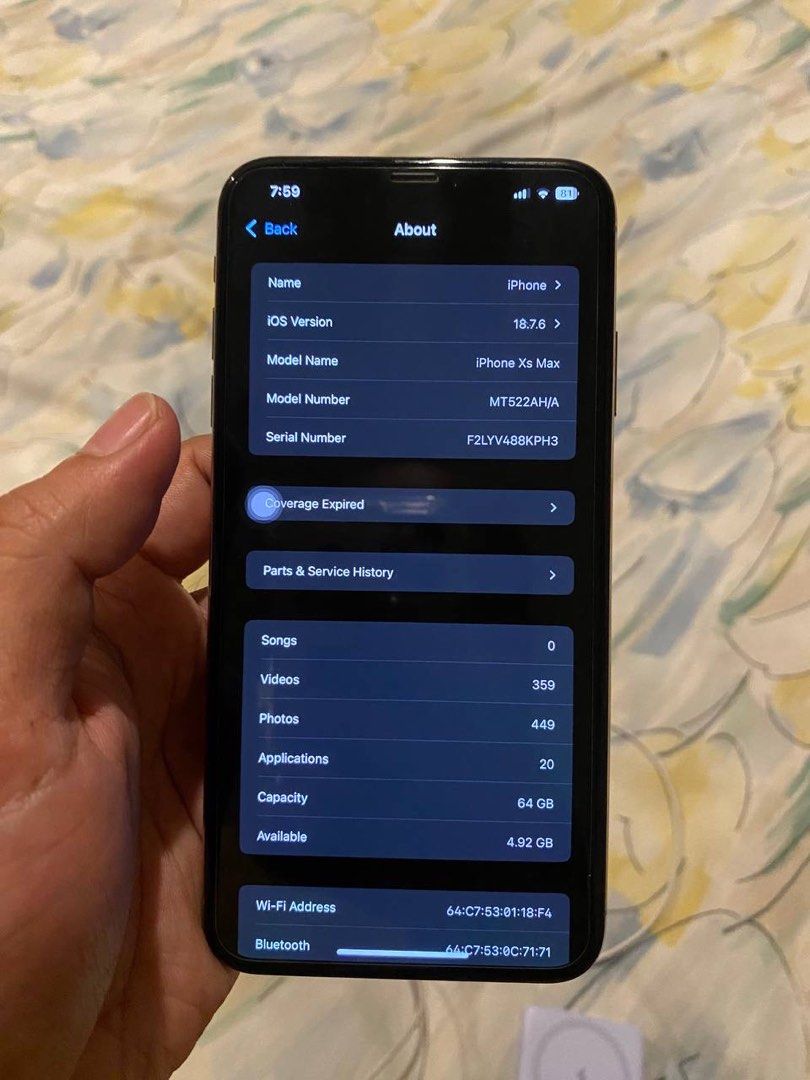 Iphone Xs Max 64gb FU (Category: iPhone X Series) located in Manila. Submitted by sbautoexchange (Listing ID 1464623219, Image 2). Description: Iphone XS Max 64gb FU NTC Approved Battery health: 73% No sim restrictions (Open line) All buttons are perfectly working Both front and main camera clean With LCD tempered glass Issue: Battery needs service Maliit na crack sa back glass Small dents and scratches Price: ₱6,000 negotiable for sure buyers Lo