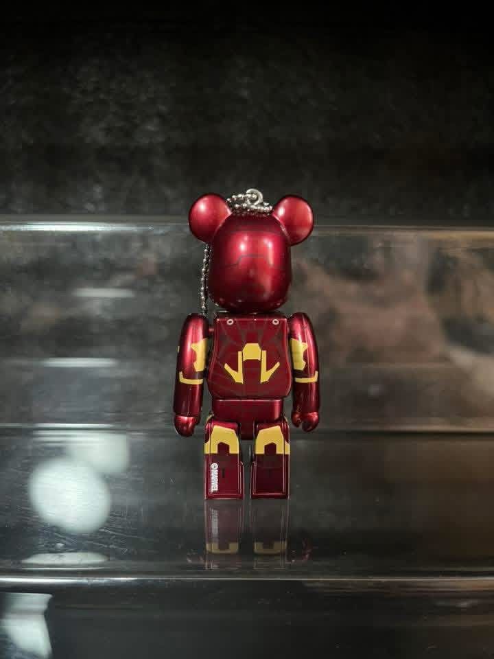 Iron Man Bearbrick Marvel (Category: Vintage Collectibles) located in Quezon City. Submitted by ceejay1114 (Listing ID 1464747310, Image 2). Description: - Iron Man Bearbrick keychain with striking metallic red and gold finish - Detailed armor design on both front and back - Official Marvel copyright text stamped on the back foot - Comes with a sturdy silver ball chain attached at the top - Compact size, making it a great addition to any Marvel o