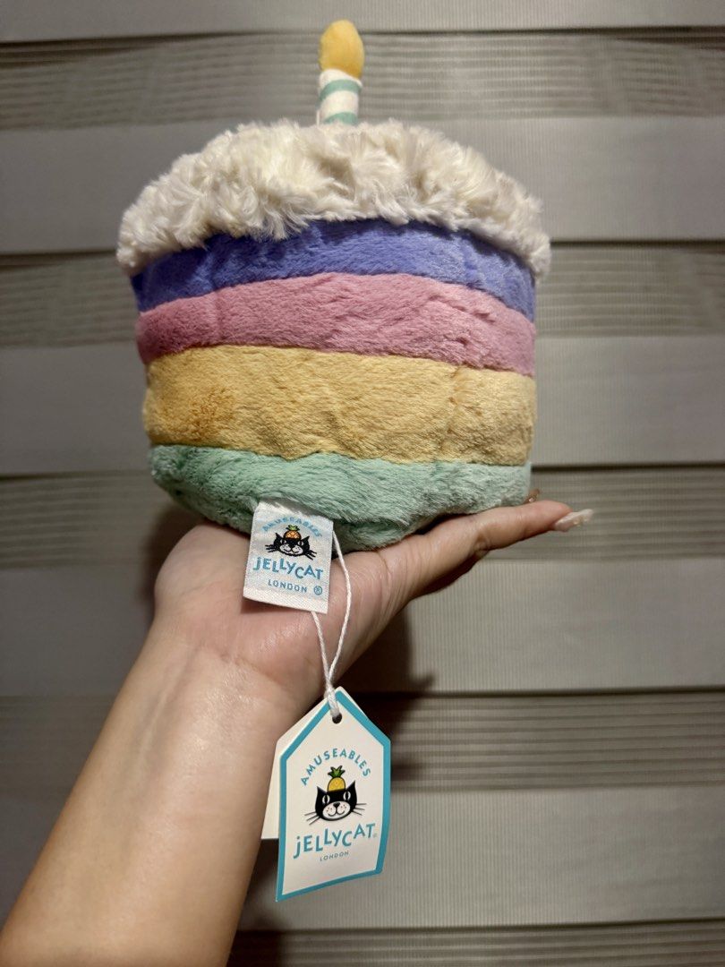Jellycat Amuseables Rainbow Cake medium plush (Brand New) (Category: Plushies & Soft Toys) located in Manila. Submitted by bcbg3217 (Listing ID 1464690146, Image 2). Description: ‼️PLEASE READ BEFORE BUYING‼️ Brand new condition with papertag Medium size Authenticity guaranteed ( Please do your own checking ) No other inclusions Actual photos are posted No other issues or flaws unless stated Please check the photos thoroughly before placing an or