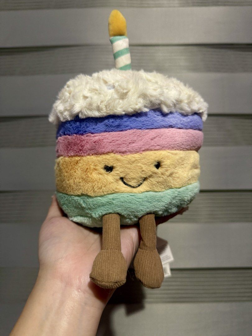 Jellycat Amuseables Rainbow Cake medium plush (Brand New) (Category: Plushies & Soft Toys) located in Manila. Submitted by bcbg3217 (Listing ID 1464690146, Image 1). Description: ‼️PLEASE READ BEFORE BUYING‼️ Brand new condition with papertag Medium size Authenticity guaranteed ( Please do your own checking ) No other inclusions Actual photos are posted No other issues or flaws unless stated Please check the photos thoroughly before placing an or