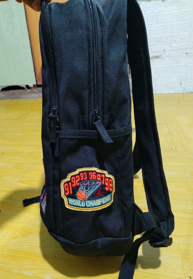 Jordan 23 Black Backpack with Patches (Category: Backpacks) located in Lucena. Submitted by thrifteditem (Listing ID 1464579918, Image 2). Description: - Black backpack with iconic Jordan 23 graphic - Features unique patches: basketball on fire & Jumpman logo - Ample space for all your essentials - Adjustable straps for a comfortable fit - Ideal for school, sports, or everyday adventures.