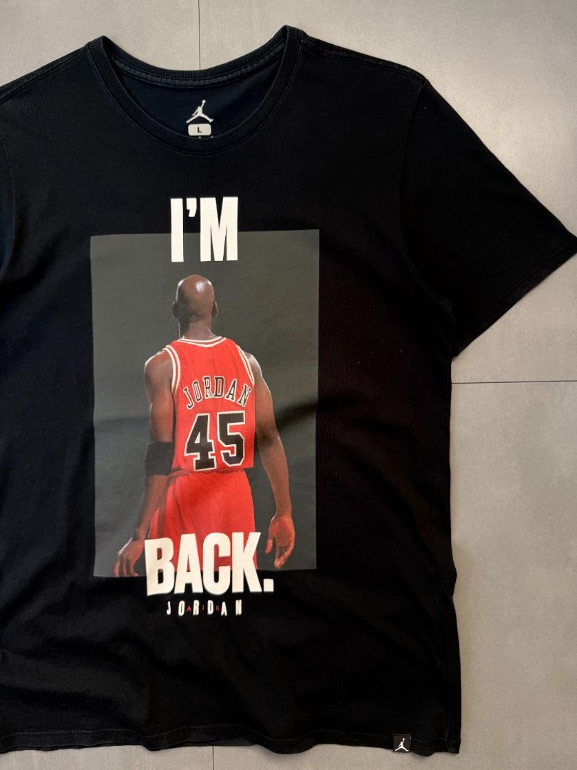 Jordan tee shirt (Category: Tshirts & Polo Shirts ) located in Cabanatuan. Submitted by argarments.ph (Listing ID 1464632403, Image 3). Description: Tagged: Large on tag, fits medium Width 19.5" | Length 28.5" Condition: Great condition Issue(s): -.