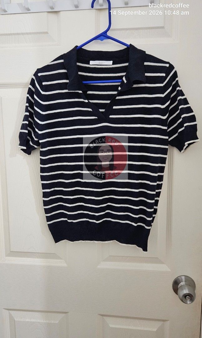 Knit Polo Shirt (Category: Blouses) located in Quezon City. Submitted by blackredcoffee (Listing ID 1464609734, Image 1). Description: - a bit stretchy ➡️Measurements⬅️ Medium width: 19 inches length: 22 inches.