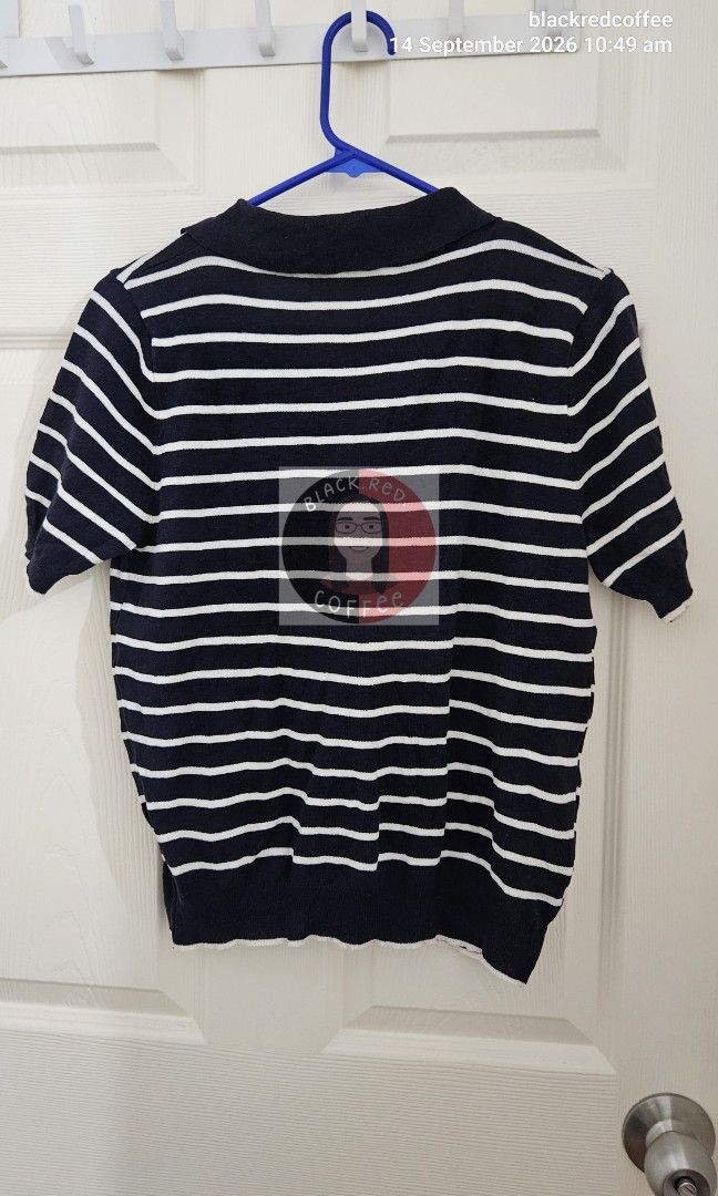 Knit Polo Shirt (Category: Blouses) located in Quezon City. Submitted by blackredcoffee (Listing ID 1464609734, Image 2). Description: - a bit stretchy ➡️Measurements⬅️ Medium width: 19 inches length: 22 inches.