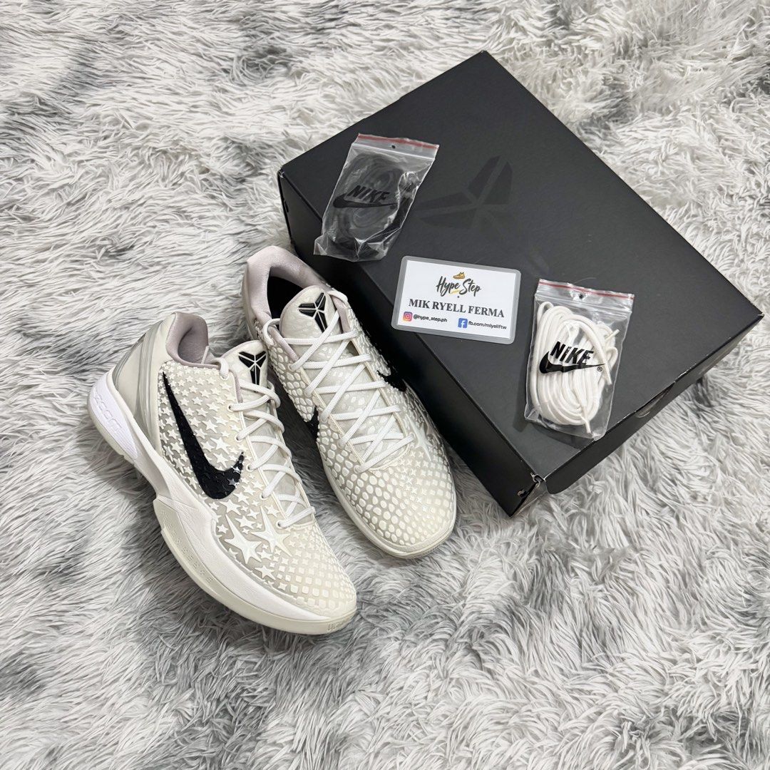 Kobe 6 Protro 'Sail' (Size 10.5) (Category: Sneakers) located in Cavite. Submitted by hype_step.ph (Listing ID 1464602761, Image 1). Description: Kobe 6 Protro ‘Sail’ (Size 10.5) ₱16,995 only • worn once casually (not for playing) • like new (pads) | 9.8 out of 10 condition Location: Cavite Shipping: LBC or Lalamove (plus sf).