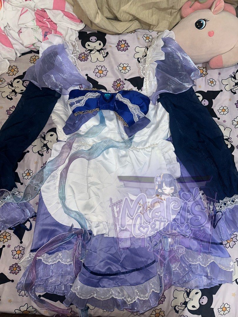 Kokomi Maid Cosplay (Category: Dresses) located in Angeles City. Submitted by mariscostumerental (Listing ID 1464694193, Image 2). Description: ₊˚⊹ SP: 1,500 ₊˚⊹ LP: 1400 if get agad ۵ Size: 3XL tag ۵ COS ONLY ۵ Dress: UWOWO ۵ Other accessories: DIY ۵ CONDITION: Has missing/replaced parts ۵ No back bow ۵ Some pearl accessories are missing from the set, but I have them on hand and can add them back in ۵ Choker/necklace has been replaced (NOT ACCUR