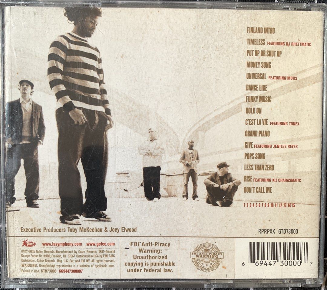 L.A. Symphony - Disappear Here CD Abum (Category: CDs & DVDs) located in Taguig. Submitted by ahnjr (Listing ID 1464620612, Image 2). Description: - L.A. Symphony - Disappear Here (Hip-Hop Album) - Features: Rhettmatic, Murs, Tonez, Jenilee Reyes - Notable Tracks: Finland Intro, Timeless, Money Song, and more.