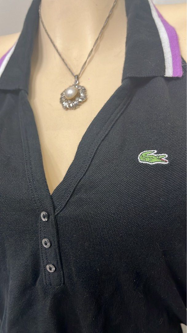Lacoste Halter polo shirt (Category: Sleeveless) located in Caloocan City. Submitted by onlyfromthepast (Listing ID 1464601282, Image 3). Description: 9.5/10 condition Large ✅My bio before purchasing tia💕 ✅ All items are fresh from bales, Pls expect dirt,dust or stains.