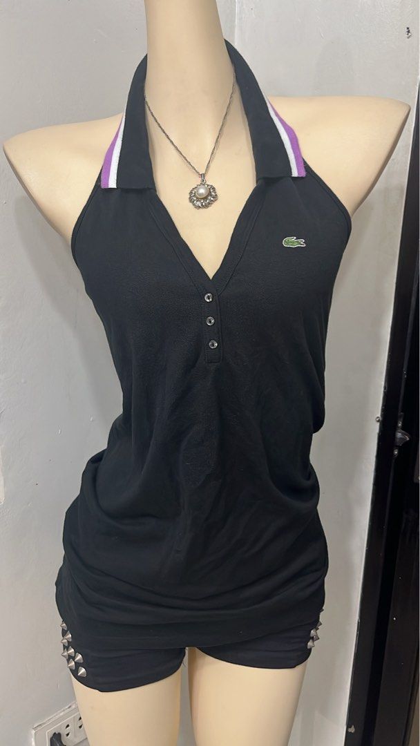 Lacoste Halter polo shirt (Category: Sleeveless) located in Caloocan City. Submitted by onlyfromthepast (Listing ID 1464601282, Image 2). Description: 9.5/10 condition Large ✅My bio before purchasing tia💕 ✅ All items are fresh from bales, Pls expect dirt,dust or stains.