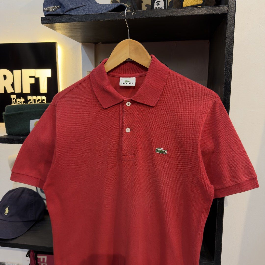 Lacoste Red Small Patch Polo Shirt (Category: Tshirts & Polo Shirts ) located in Manila. Submitted by jerichomal82553 (Listing ID 1464744586, Image 2). Description: Lacoste Red Small Patch Polo Shirt 19.5 by 27.5 Good Condition Complete Tags CLAIM 1300.
