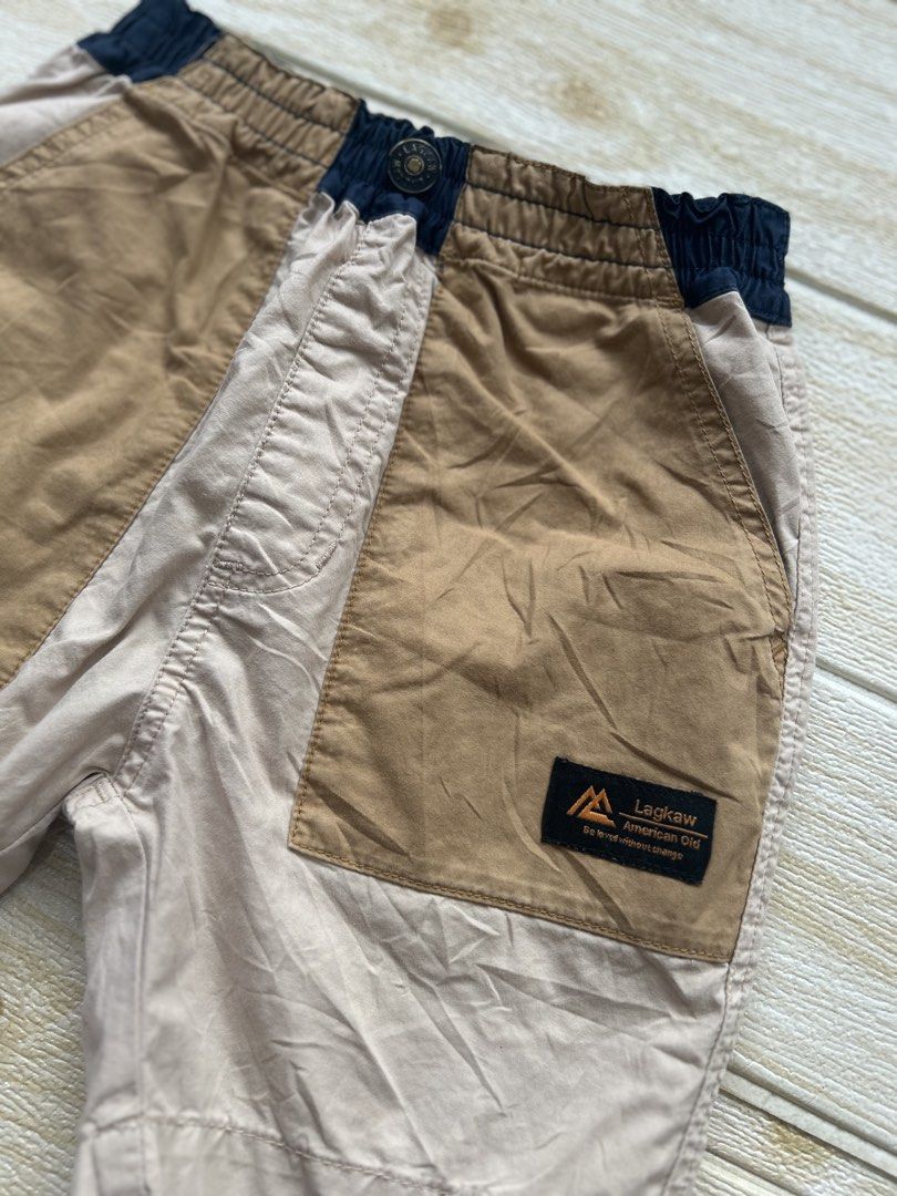 LAGKAW contrast-pocket shorts (Category: Babies & Kids Fashion) located in Cebu City. Submitted by yjainani (Listing ID 1464592129, Image 2). Description: LAGKAW contrast-pocket shorts featuring distinct two-tone brown front pockets on a light beige base fits 4T.