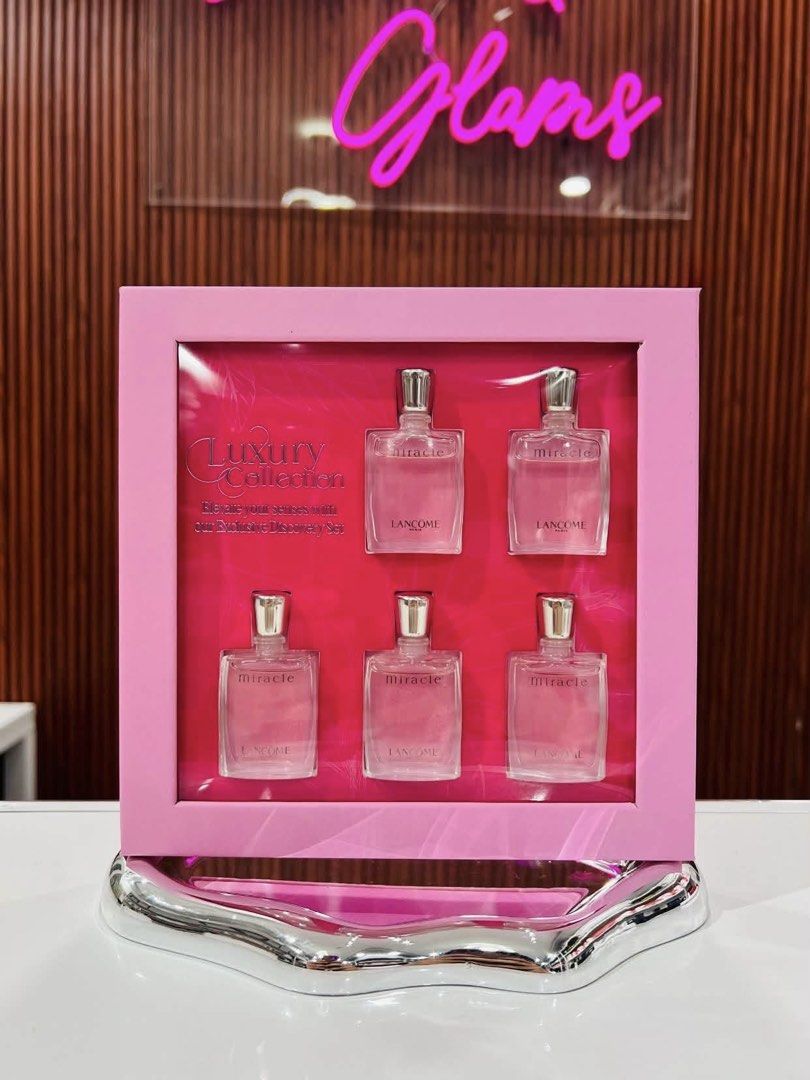 LANCOME Miracle Rare Finds Minis (Category: Fragrance & Deodorants) located in Bulacan. Submitted by shopwithme_23 (Listing ID 1464641012, Image 1). Description: RARE FINDS‼️ 5x5ml minis ₱2,700 onlyyy!!!.