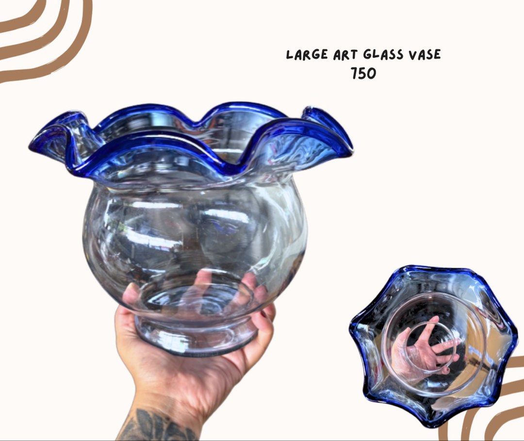 Large Art Glass - Bluish Purple Edge (Category: Vases & Decorative Bowls) located in Pasig City. Submitted by homeyvibesph (Listing ID 1464701848, Image 1). Description: .