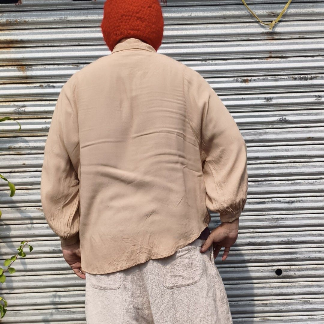 (large Men) layered tan flowy top (Category: Blouses) located in Lucena. Submitted by minryism (Listing ID 1464663821, Image 2). Description: tan layered light weight shirt v french fits large men fits xl ladies onli 300 L:29" W:24" Sleeves:21" can accommodated sizes upto xl cropped sya perfect for low rise jeans or tiered skirt super presko af i think i lavet 🫶🫶🫶🫶🫶 forda best fit po u can measure ur fav garments to compare if iz a match!!! 