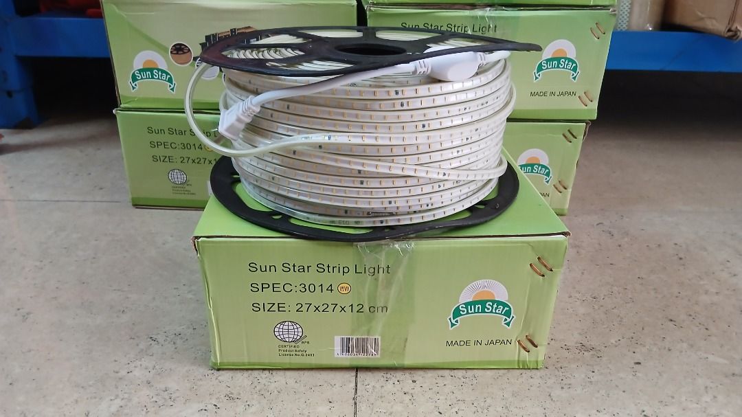LED Strip Light 220V 3014 Warm White LED Strip Light (Category: Lighting) located in Manila. Submitted by townlites (Listing ID 1464631087, Image 1). Description: Super bright Color: Warm White Size: 100 meter/1 roll Free 1 power cord plug per 100m/roll LED Chip: SMD 3014 LED IP Grade: IP65/IP67 Voltage: 220-240 V Frequency: 50/60 Hz Save 60% energy 30,000 hours life span LED light Waterproof Heavy duty Powerful lights Brand new Quality tested pr