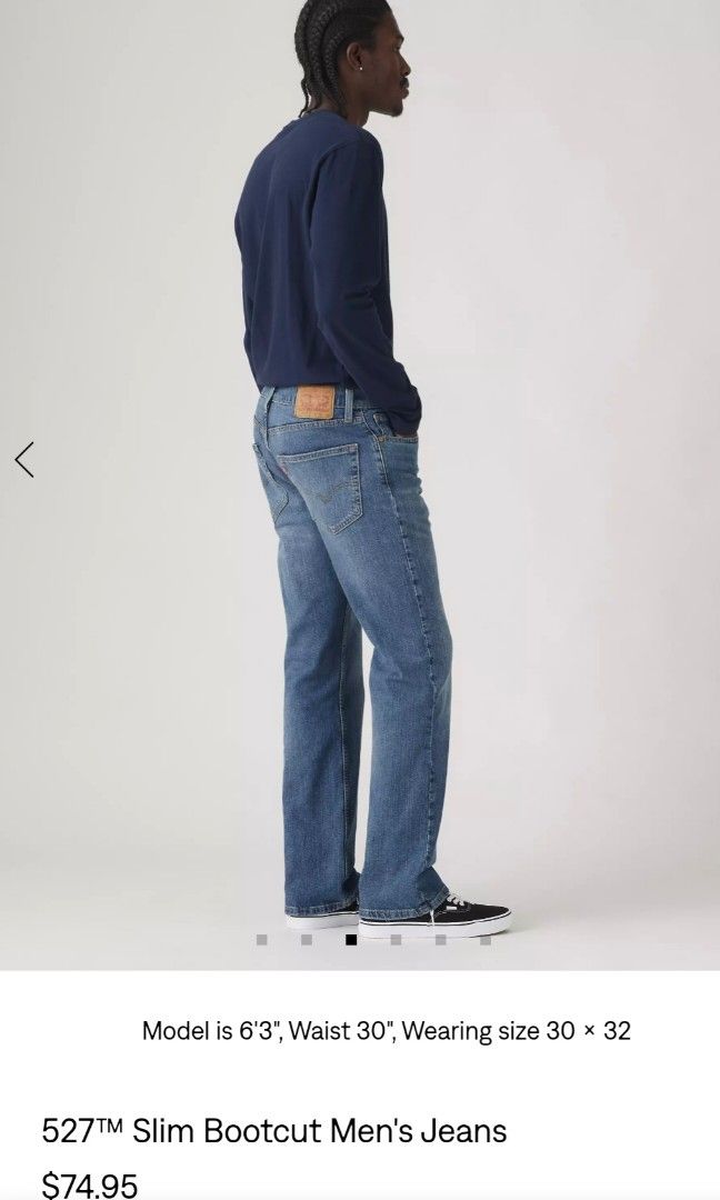 Levi's 527 slim bootcut (Category: Jeans) located in Bulacan. Submitted by ryldeal030912 (Listing ID 1464697692, Image 1). Description: new condition no issues size 31 fits to 33 41" lenght 11" leg 8" knee 9" hem.