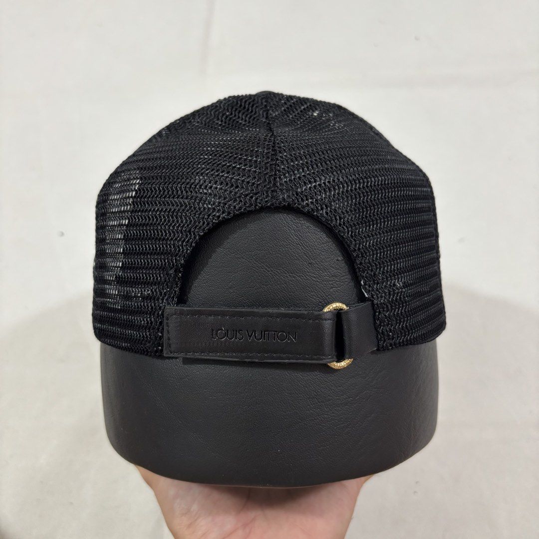 Louis Vuitton Monogram Denim Mesh Baseball Cap (Category: Caps & Hats) located in Cavite. Submitted by itsayaaa (Listing ID 1464698998, Image 3). Description: - Brand: Louis Vuitton - Style: Monogram baseball cap in black and white bleached denim wash - Comfort: Breathable mesh back panels - Hardware: Signature black LV metal logo on the front panel - Fit: Adjustable strap at the back for a custom fit - Condition: Pristine, clean fabric with zero