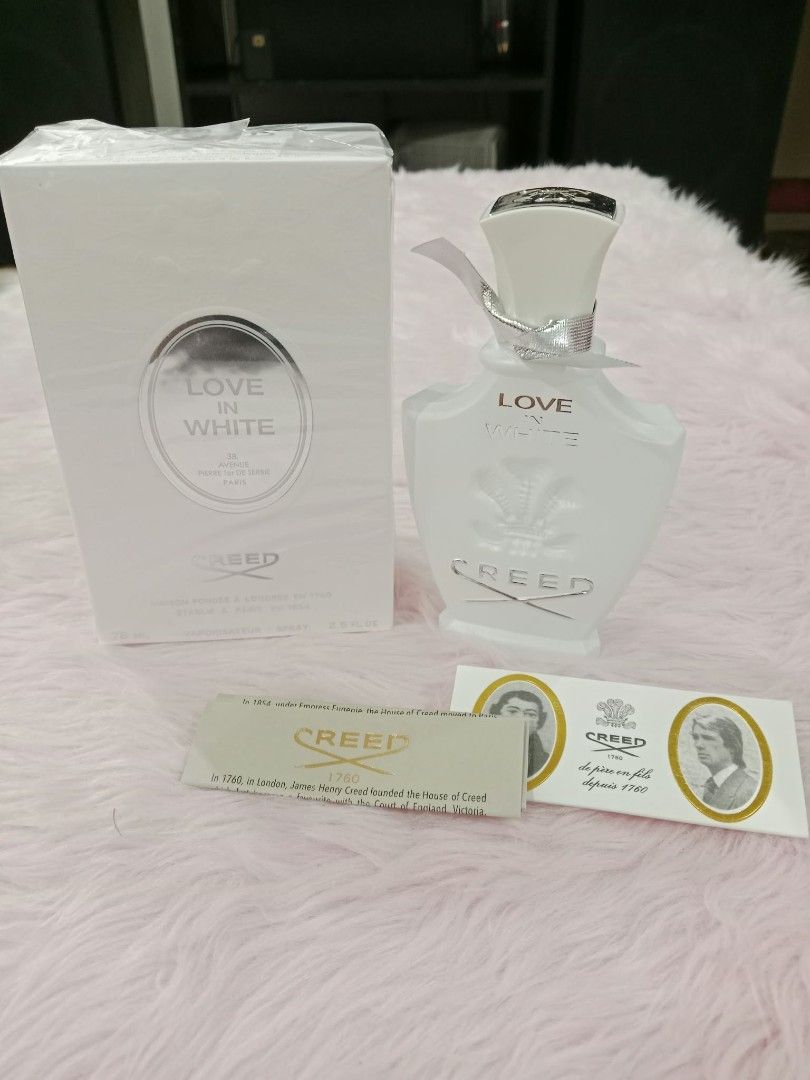 Love In White by Creed (Category: Fragrance & Deodorants) located in Pasig City. Submitted by janalopez904 (Listing ID 1464606985, Image 1). Description: 1,800 Authentic us tester.