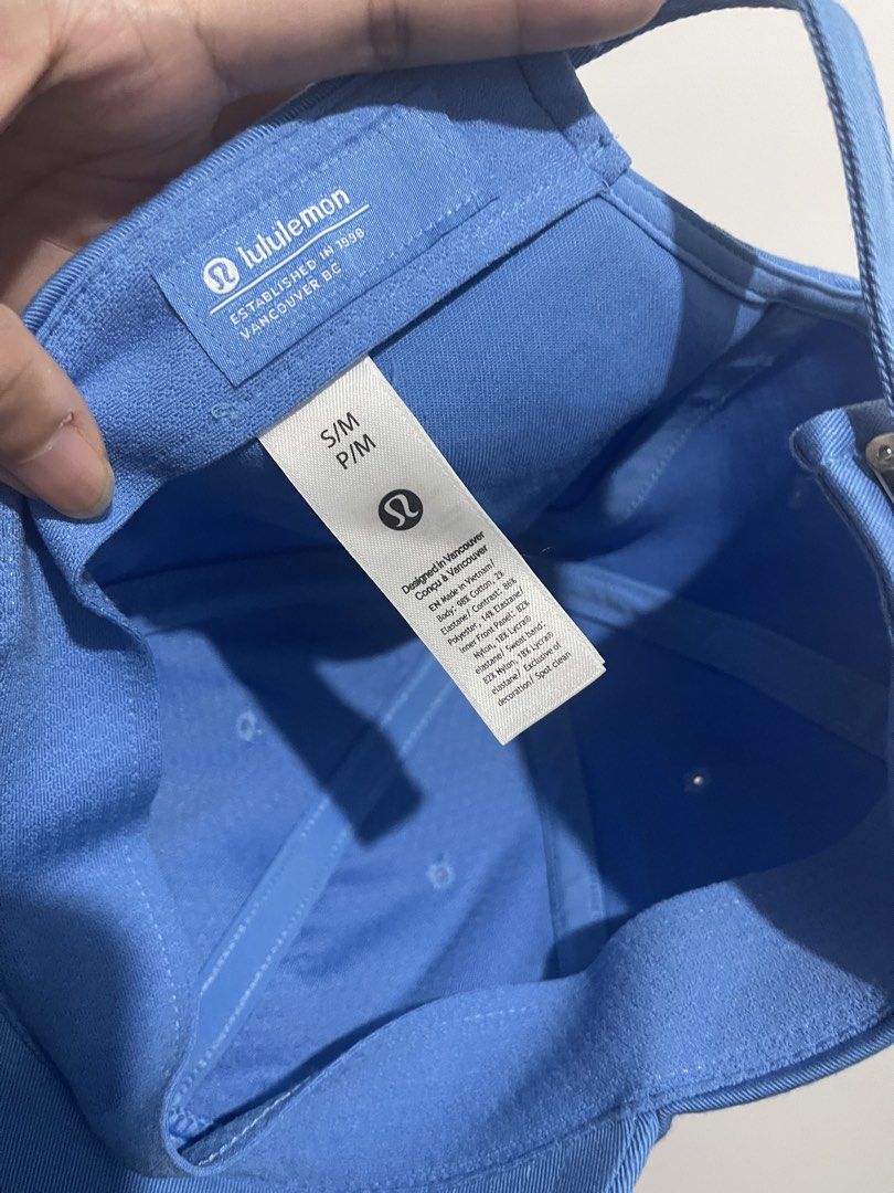 Lululemon Blue Baseball Cap S/M (Category: Caps & Hats) located in Bulacan. Submitted by akspreloved (Listing ID 1464591780, Image 2). Description: - Blue Lululemon Cap - Size S/M - Embroidered Lululemon logo on front - Adjustable strap with metal buckle at the back - From USA.