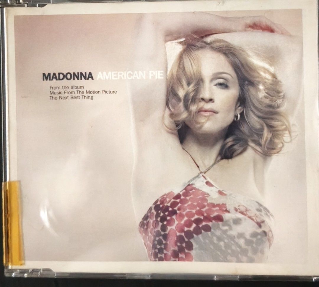 Madonna American Pie CD Single Album (Category: CDs & DVDs) located in Manila. Submitted by ruelcabrer77078 (Listing ID 1464747916, Image 1). Description: - Artist & Title: Madonna - American Pie CD Maxi Single - Tracklist: 4 tracks total, featuring the main album version and official remixes - Soundtrack: Featured in the film The Next Best Thing - Inclusion: Original jewel case included - Condition Note: Permanent marker writing present on the d