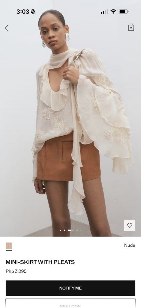 Mango Pleated Skirt (Category: Skirts) located in Davao. Submitted by kkddr (Listing ID 1464676075, Image 3). Description: used once only!.