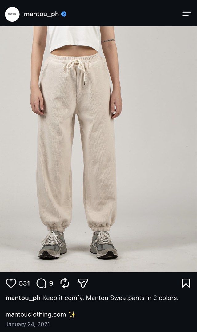 Mantou Cream Sweatpants (S-M) Garterized (Category: Other Bottoms) located in Makati City. Submitted by sarrygg (Listing ID 1464689440, Image 1). Description: .