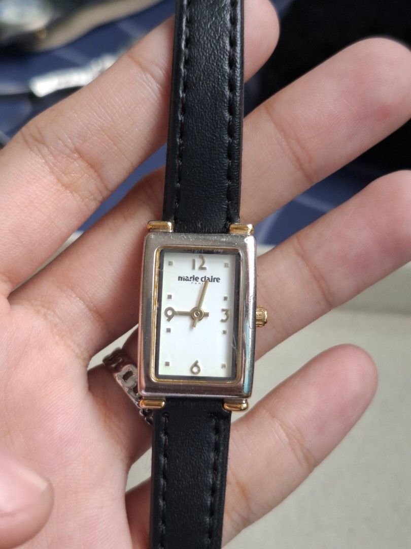Marie Claire watch (Category: Women's Watches) located in Abucay. Submitted by icia_marie18 (Listing ID 1464576955, Image 1). Description: Marie Claire watch issue: major oxidation back but bot visible while wearing, changed straps, minor scratches as a sign of usage price nego japan movement.